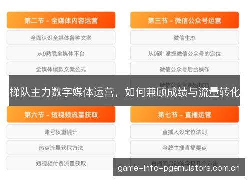 梯队主力数字媒体运营，如何兼顾成绩与流量转化